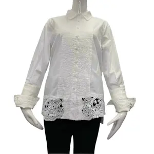 Embroidered Paisley Classic White Top