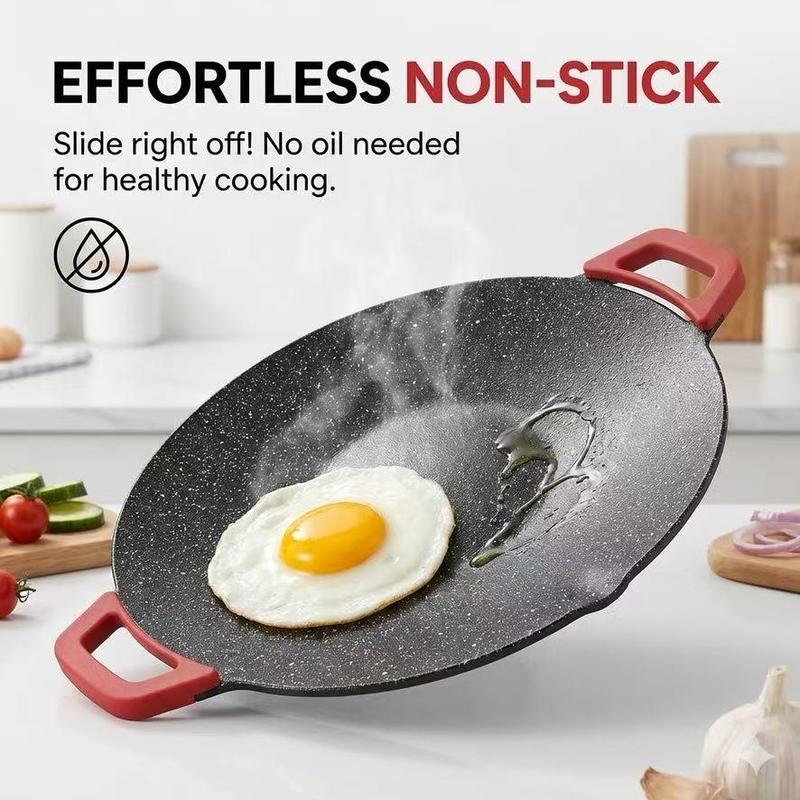 1000W Indoor BBQ Electric Grill Pan – Korean BBQ Grill Plate, Smokeless Non-Stick Surface, Adjustable Thermostat, Big 15.7″ for Home & Party Cooking