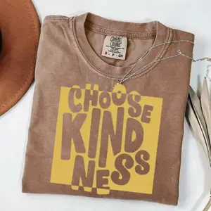 Comfort Colors Choose Kindness Statement T-Shirt, Retro Kindness Graphic Shirt, Spread Kindness Tee, Positive Vibes Kindness Shirt, Casual Wear, Womenswear - TrendWear USA