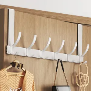 1pc tall Over The Door hanger with hook, easy to install, no need to punch holes hanging metal Over The Door hanger, for hats, keys, home space saving storage, for entrance, bathroom, bedroom, home, dormitory，His comments, hanging his bag, hangers