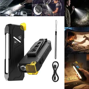 Portable EDC Flashlight – 6 Main Light Modes, 9 COB Side Light Modes, Strobe Function, Long Battery Life (33 Hours), Integrated Magnet, Waterproof – Suitable for Camping, Outdoor Activities, Fishing, and Emergencies