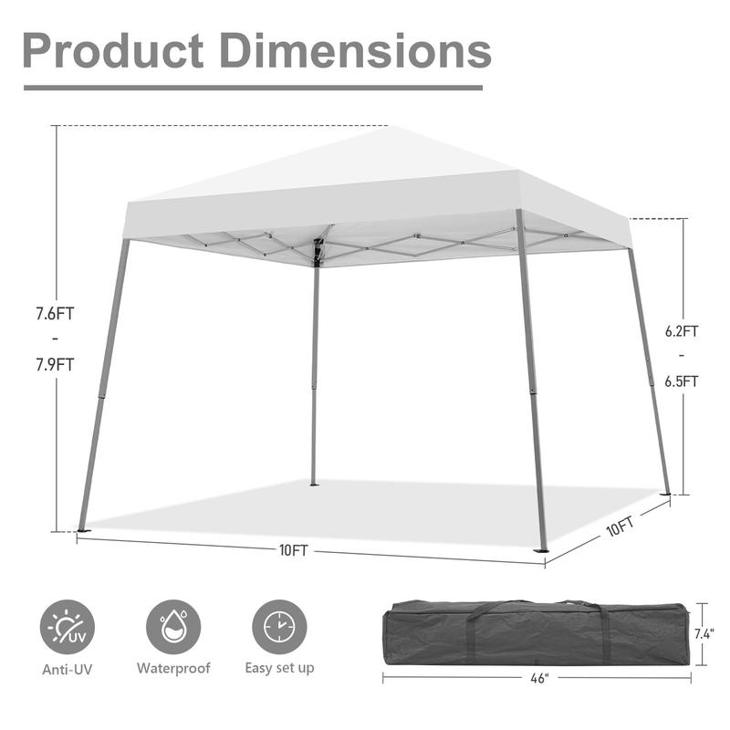 【Clearance】GDY 10×10 Pop-up Canopy Tent Slant Leg Portable Gazebo Canopy Outdoor With Carrying Bag