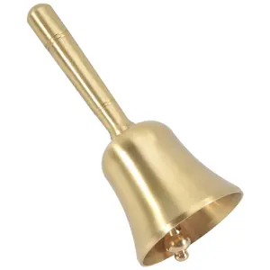 Super Loud Hand Barking Bell, Solid Brass Dinner Bell Service Bell Pet Training Bell Jingle Bell, Gold