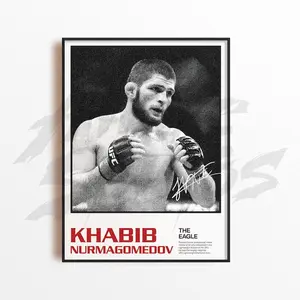 Khabib Nurmagomedov Art Print, Mixed Martial Arts Wall Decor, Home Gym Decoration, Sports Gift, UFC Fighter Poster, MMA Art