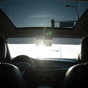 Car Windshield Sunshade Sticker, Front and Rear Window Decals, Mesh Sunscreen Film, Self-Adhesive, Fits Sedans Suvs Vans, Summer Essential