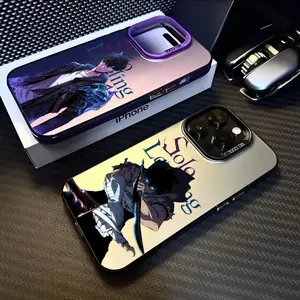 Anime S-Solo Leveling-S Phone Case For iPhone 16 15 14 13 12 11 Pro Max Black Purple Matte Laser Metallic Aurora Funda