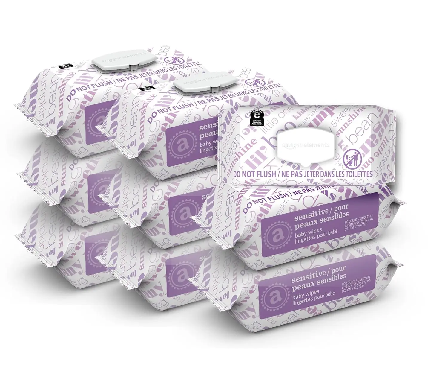 Sensitive Baby Wipes, Unscented Gentle Cleansing Wipes for Sensitive Skin, Soft Disposable Baby Wipes, 9 Flip Top Packs, 810 Total Wipes, Ideal for Baby Care, Diaper Changes and Everyday Cleaning