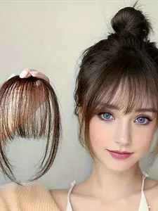 6 Inch Clip-in Bangs, Natural Flat Face Framing Bangs Hair Extensions for Women, Wigs for Party, Daily Use, Seamless Extensions