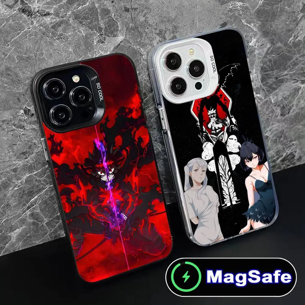 Black Clover Asta Anime MagSafe Cool Phone Case for iPhone 16 15 14 13 12 11 Pro Max Plus Black Protective Cover Protection Cellphone Protector
