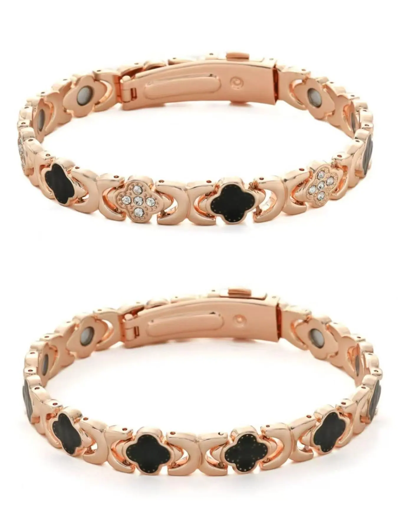 Women's Bronze Magnetic Heart Shaped Bracelet, Perfect Gift for Loved Ones, Includes Regulator, Casual Style, Alloy Material, All Seasons
