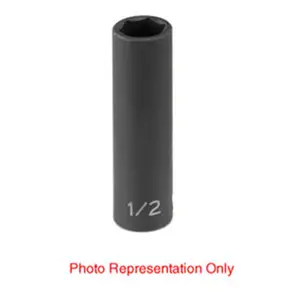 212 MAIN Grey Pneumatic 1012D High-Torque Impact Tool with 0.38 in. Drive Chrome-Mo Steel Deep Socket Set, Impact Socket Set for Tight Access in Cycling & Outdoor Recreation