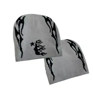 Hell-star Trendy unisex beanie hat with cool graphic design – soft knit, comfy fit, perfect for daily street looks
