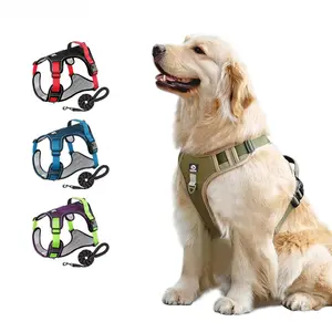 No Pull Dog Harness Vest, Durable Oxford Fabric Pet Harness with Easy Control Handle & Reflective Strips, for Medium Dogs, Comfortable Outdoor Walking