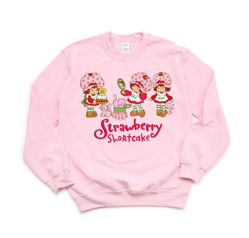 Strawberry Shortcake Sweatshirt, Strawberry Cartoon, Strawberry Big Friends, Pinterest, 90s style Sweater, comics, gift for mom dad, gift for men women