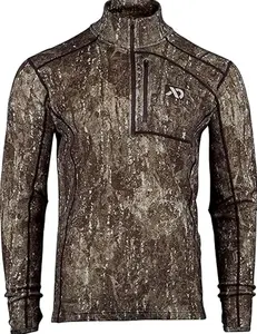 Men's Furnace Quarter Zip - Merino Camo Hunting Long Sleeve, Insulated Midlayer, Hunting Gear For Men 3 4MW
