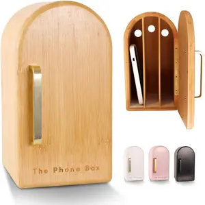 The Phone Box, Decorative Cell Phone Box for Family Time, Holds 6 Phones,    Phone Jail,  Holes, Free App