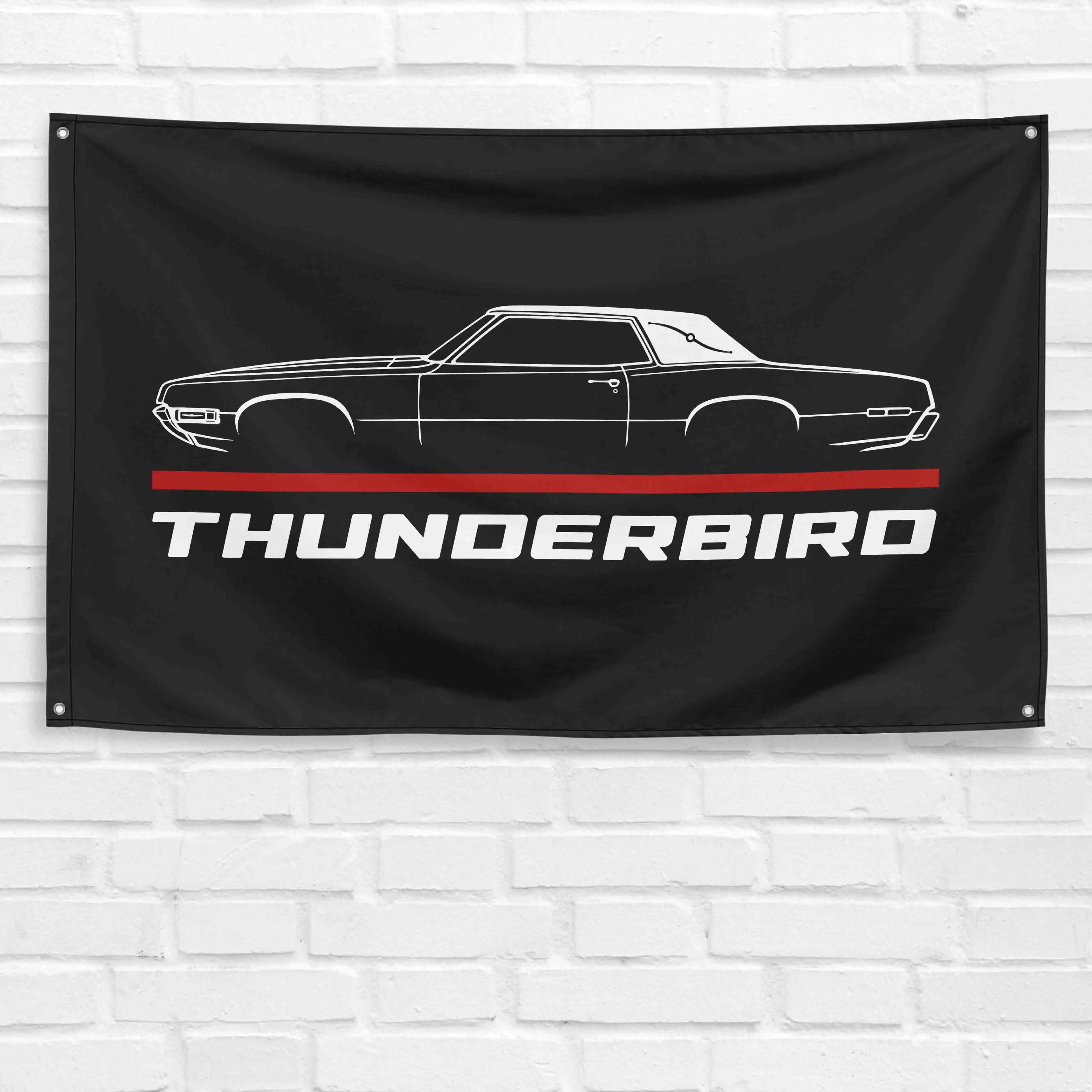 1968 Thunderbird T-Bird 3 x 5 ft Lightweight Decorative Polyester Durable Hangable Flag, Bold Colors, Collectible Gift, Car Garage Wall Decor, Festive Party Backdrop Banner, Birthday