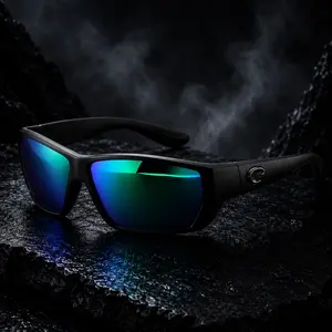 COSTA Men's Black Green Lightweight Cool Sunglasses Fashion Outdoor Shades, UV400 Eyewear for Driving Fishing, Gift For Him