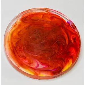 Orange and Red Extra Small Epoxy Coaster