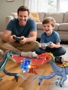 Remote Control Dinosaur Toy for Kids, Large Electronic Walking Realistic Dinosaur with Water Spray, Lights, Roaring Sound, Christmas Gift