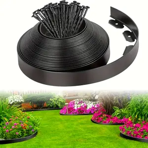 10m Landscape Edging with 30 Special Anchoring Spikes, No-Dig Garden Edging KitFlexible plastic edging, suitable for garden beds, lawns, yards and paving paths. Easy to install and maintain, ideal for lawns and garden greening.