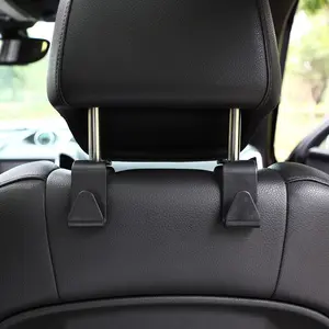 2 Pack 7-Inch Abs Adhesive Car Hooks, Invisible Backseat Storage Rack, Handbag Coat Clothing Bag Wallet Holder