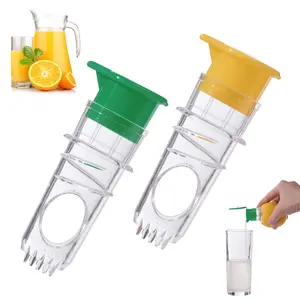 Lemon Squeezer,2025 New Screw-Top Lemon Squeezer Manual Juicer with Built-In Filter Orange Citrus Press,Squeeze Lime for Cocktails Easy to Use,2PCS(Yellow+Green)