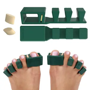 Adjustable Toe Separators - Over 50% Thicker & More Durable - Doctor Recommended - Stretches to Fit - 4 Pack Adjustable Bundle (1 Pair Size S/M & 1 Pair Size Large)