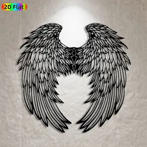 1pc Angel Wings Metal Wall Art, Graceful Angel Wings Statue Mural, Ideal Gift for New Year, Christmas, Angelic Decor Enthusiasts, Weather-Resistant Metal Wall Decor Wall Sculptures, Perfect for Living Room Wall & Garden Fence, Divine Home & Outdoor Decor