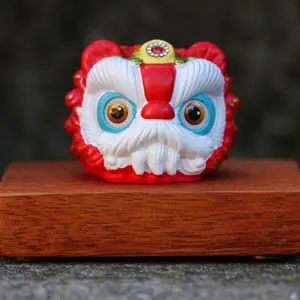 Chinese Lion Dance Feng Shui Art Lucky Home Office Decor New Year‘s Gift（Red*1）