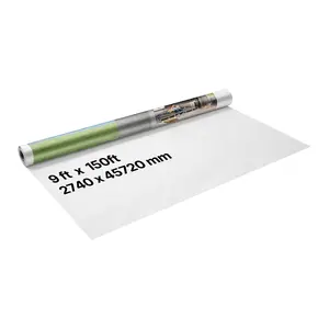 VEVOR House Wrap, 9 x 150 ft, 0.13 mm Thick Vapor Barrier, Heavy Duty Plastic Sheeting for Tear-resistant, Drop Cloth Vapor Barrier Covering for Residential & Commercial Construction, White