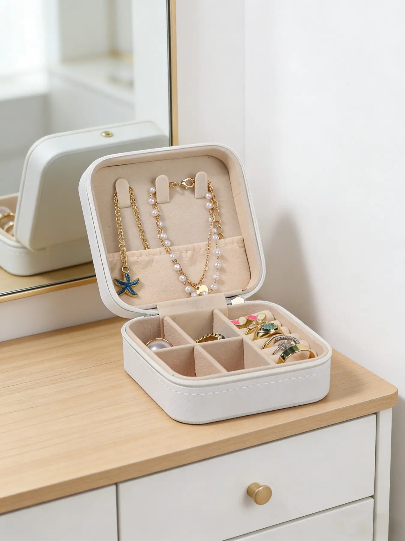 Shangpin Jewelry Storage Box Fleece Lining Jewelry Storage Earrings Necklace Portable Jewelry Box Jewelry Box Organizer