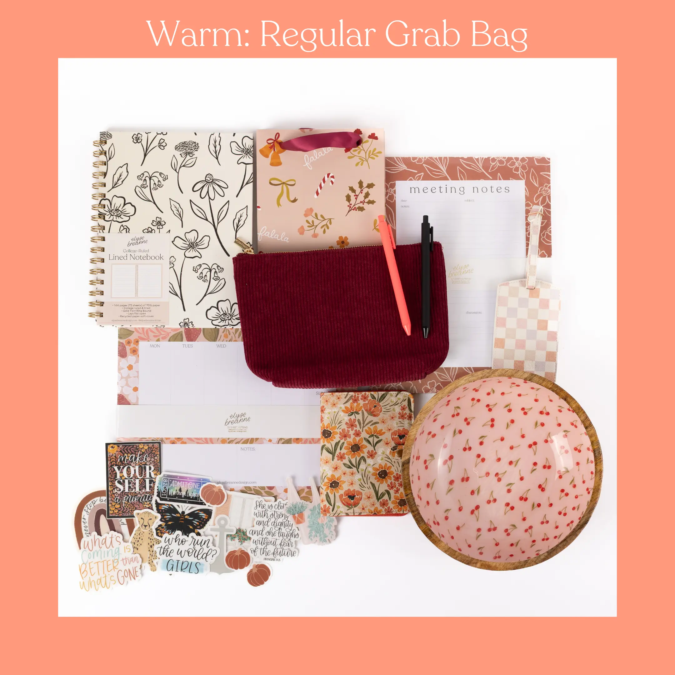 Elyse Breanne Design Office Stationery Grab Bag, $250+ Value Writing & Correction Tools Storage Solution for Computers & Office Equipment Use