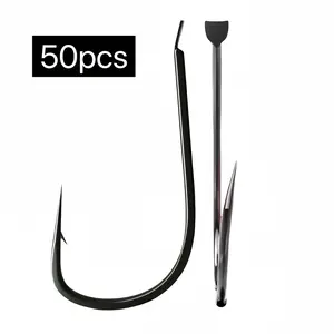 50pcs New Bent Mouth Strengthened Hooks, Kanto Barbed Carp Hook, Grass Fish Hook, Bigmouth Bass Fishing Hooks, Wild Fishing Hooks, Fishing Accessories