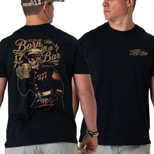 Born In A Bar Military Skull Shirt Funny Drinking Veteran Graphic Tee Casual Beer Lover T Shirt Vintage Style Cotton Apparel, born in a bar shirt, skull beer tee, funny drinking shirt, military humor tee, bar lover shirt