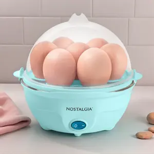 Retro Premium 7-Egg Capacity Electric Egg Cooker, Aqua
