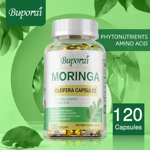 Buporai Moringa Leaf Clear Capsules, 120 capsules per jar, support skin and hair health.