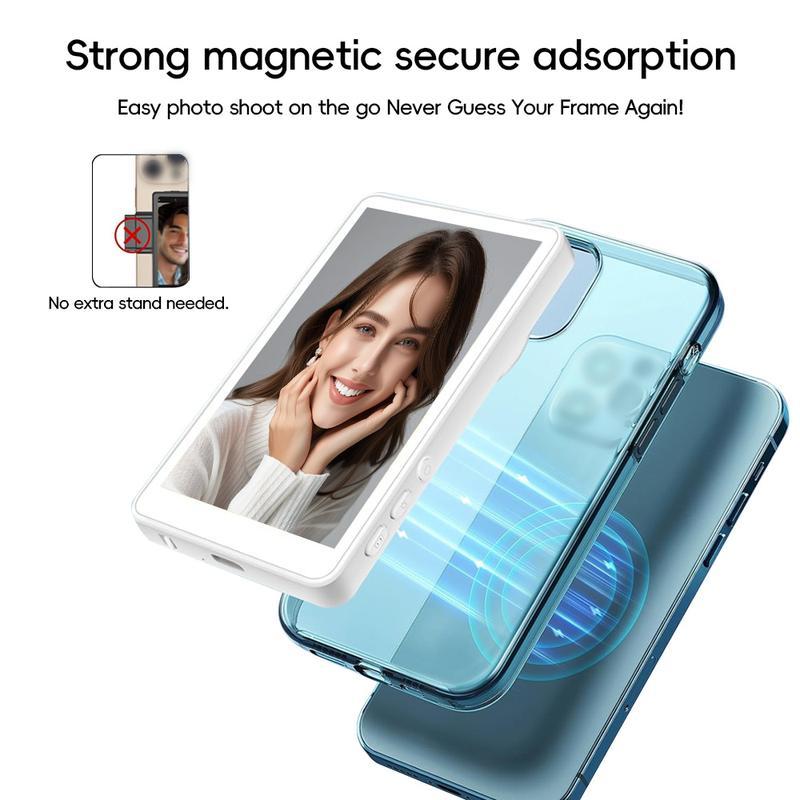 [DealsForYouDays]SummerWins Rolosar Magnetic Phone Selfie Monitor Screen, Wireless Back Camera Selfie Monitor,Compatible with iPhone and Android,Rear-Facing Camera for Live Streaming, Selfies, and Vlogs,Lightweight and compact