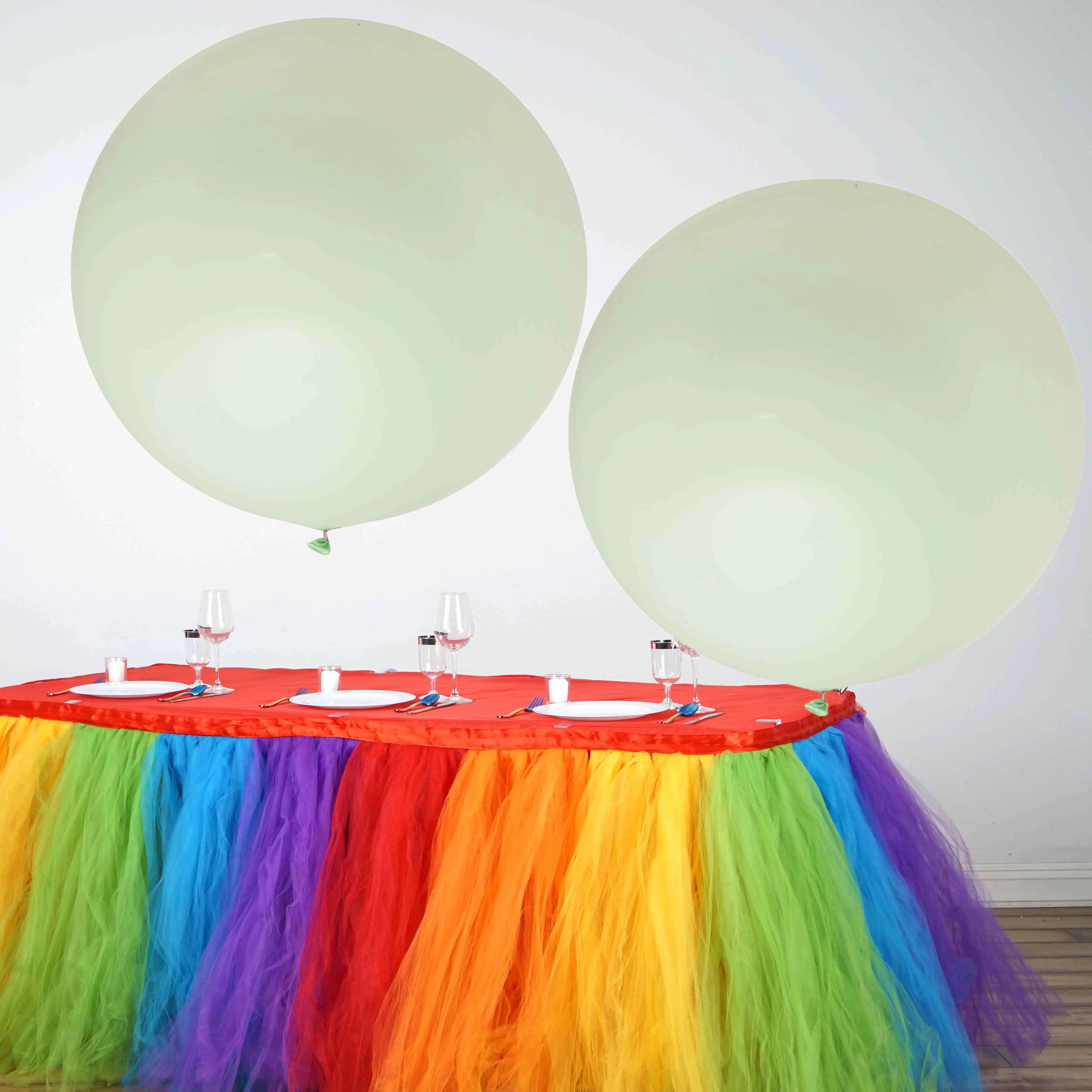 2 Pack 32" Premium Matte Pastel Mint Latex Balloons, Helium & Air Compatible, for Ceiling Decoration, Balloon Decor, Hanging Decor, Baby Shower, Birthday