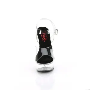 6 Inch Heel EXCITE-608 Clear Black Clear High Heels Fashion