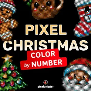 Pixel Christmas: Color By Number Coloring Book for adults relaxation