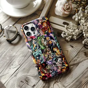 Demon Slayer Anime Phone Case, Upper Moon One Art, Anime Characters Tough Case, Protective Smartphone Cover for iP 11 12 13 14 15 16 17 Air Pro Max SS23 24 25