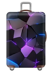 Colorful Abstract Geometric Patterns, Practical Luggage Accessory Protective Cover for Travel and Vacation, 3D Printed Luggage Cover, Suitable for 18-32 Inch Suitcases