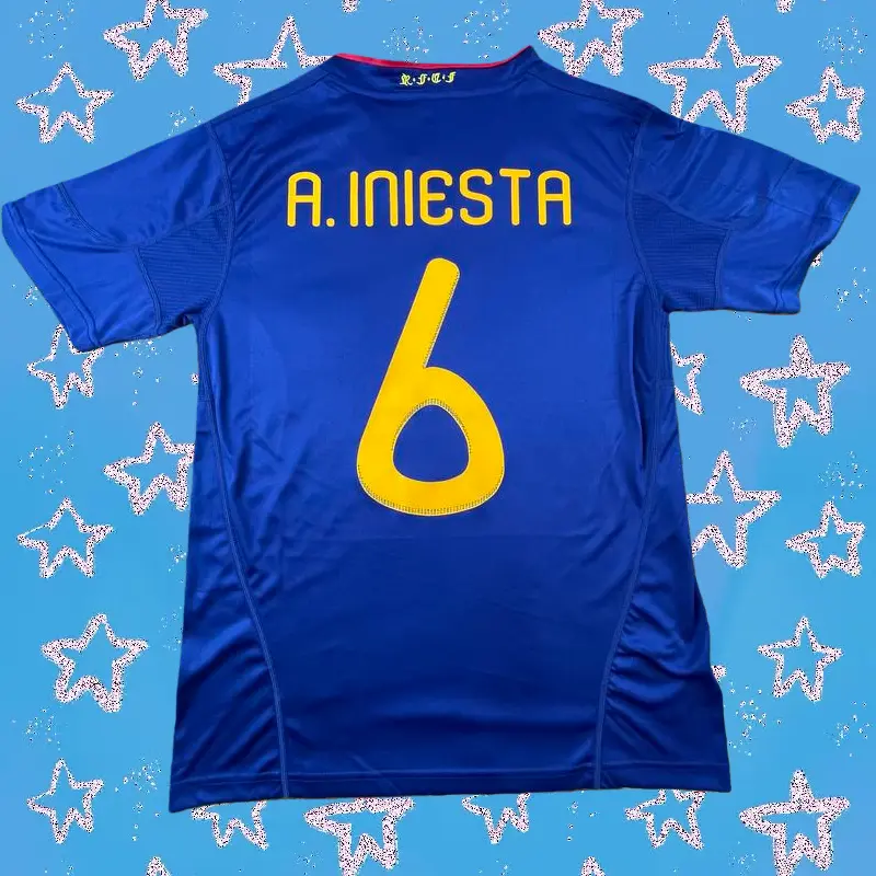 2010 Spain Away 6 Iniesta Classic Vintage Short Sleeve Jersey