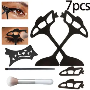7-piece eye makeup tool set, reusable eyeshadow tool, eye makeup assistant guide, eyeliner template, eyeshadow applicator assistant, quick makeup template