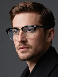 Men's Casual Fashion Square Frame Eyeglasses, Basic Eyeglasses for Daily Use, Fashion Accessories for Outdoor Activities