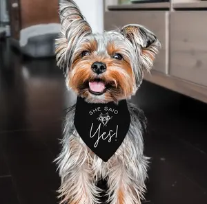 She Said Yes Dog Engagement Wedding Bandana
