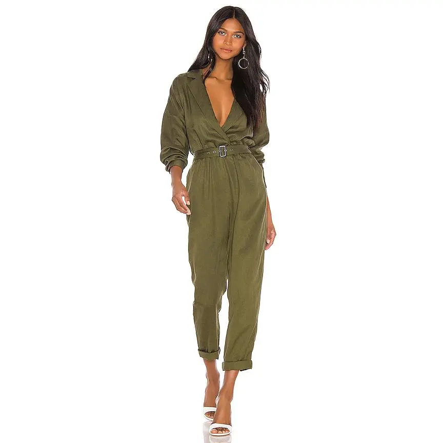 L'Academie Reed Jumpsuit in Green