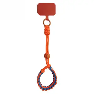 Hand-Woven Paracord Phone Wrist Strap, Adjustable Anti-Lost Lanyard with Universal Patch for Phone Keys Bags