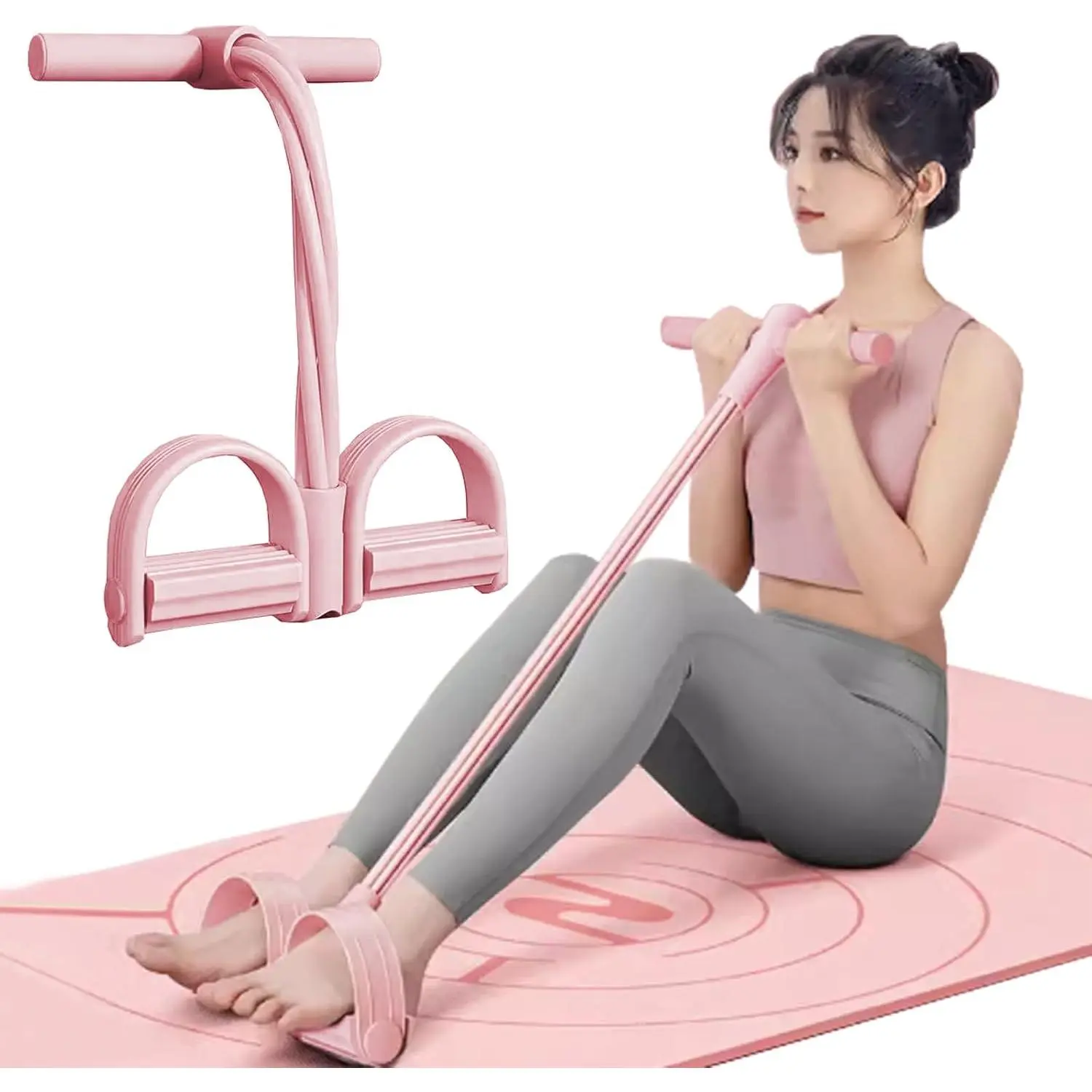 Multifunction Tension Rope, 6-Tube Elastic Yoga Pedal Puller Resistance Band,  Elastic Pull Rope Fitness, Full-Body Workout at Home Gym, Exercise Sit-up, Yoga, Abdominal Training